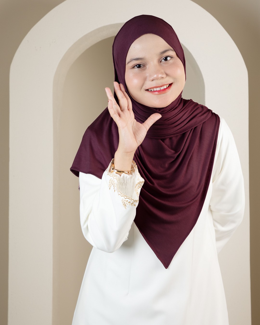 SHAWL COTTON - HT18 BURGUNDY
