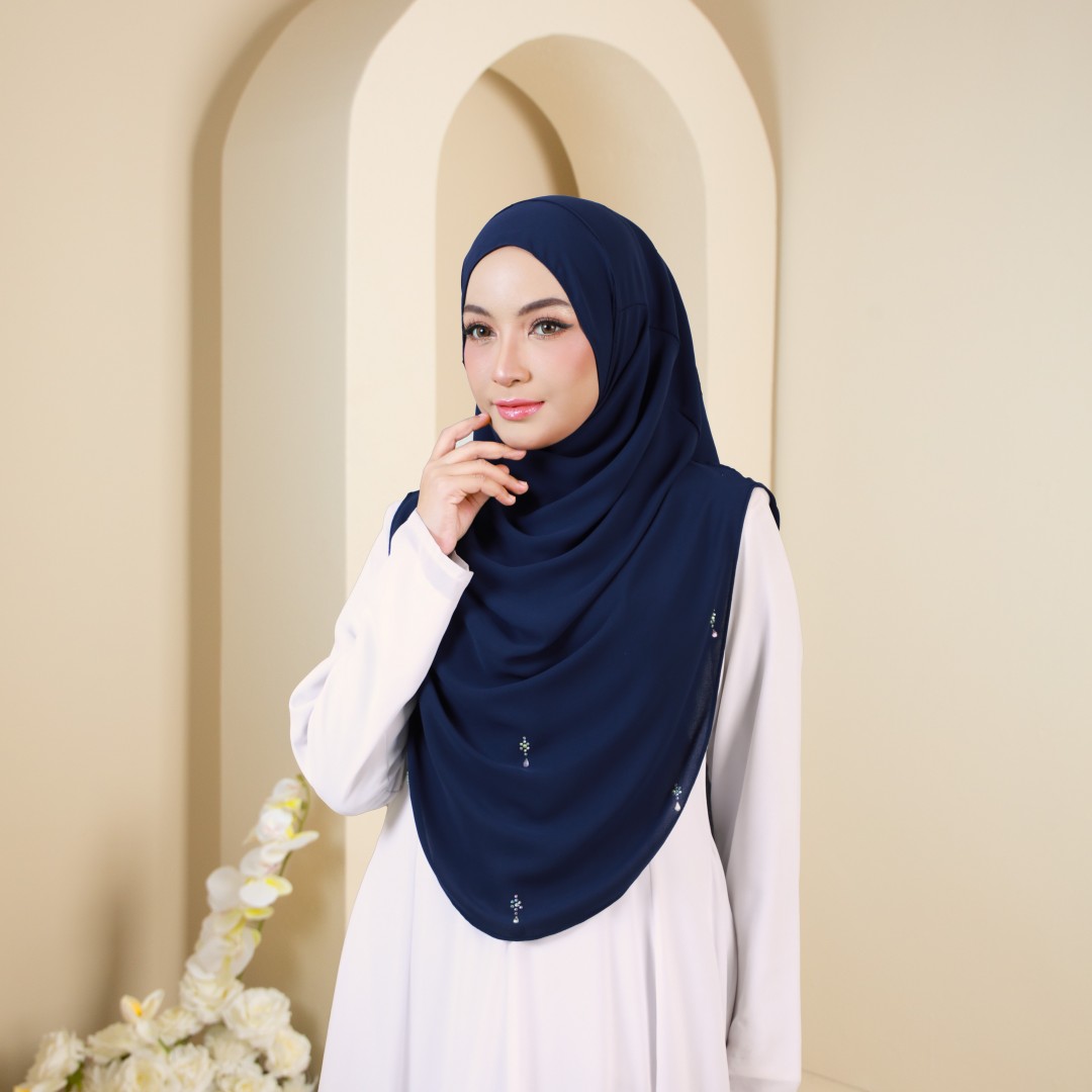 HUMAIRA PLAIN LUXE- HPL15 (NAVY BLUE)