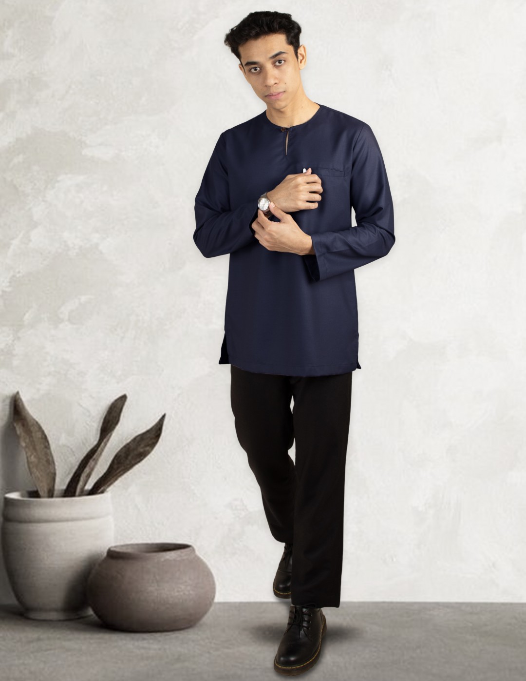 KURTA MALEEQ - EQ12 NAVY BLUE