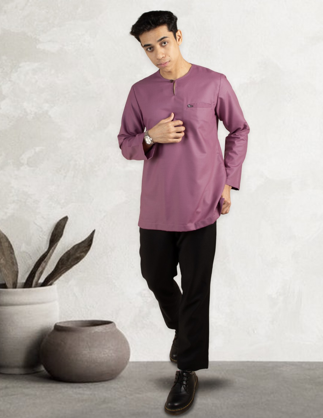 KURTA MALEEQ - EQ07 MULBERRY PINK