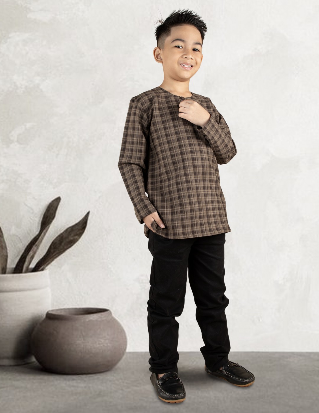 KURTA AMAR KIDS - KAK04 RICH BROWN