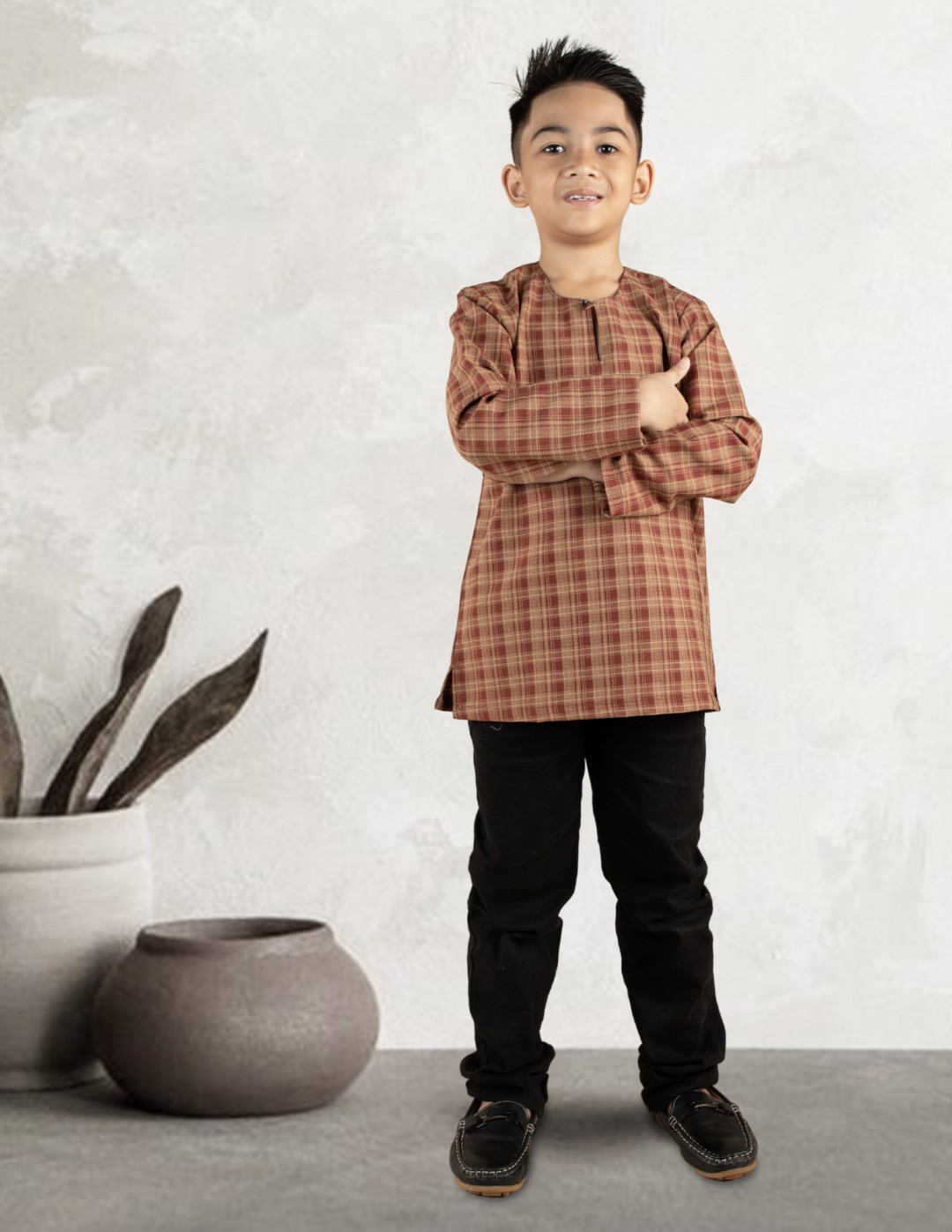 KURTA AMAR KIDS - KAK03 RED BRICK