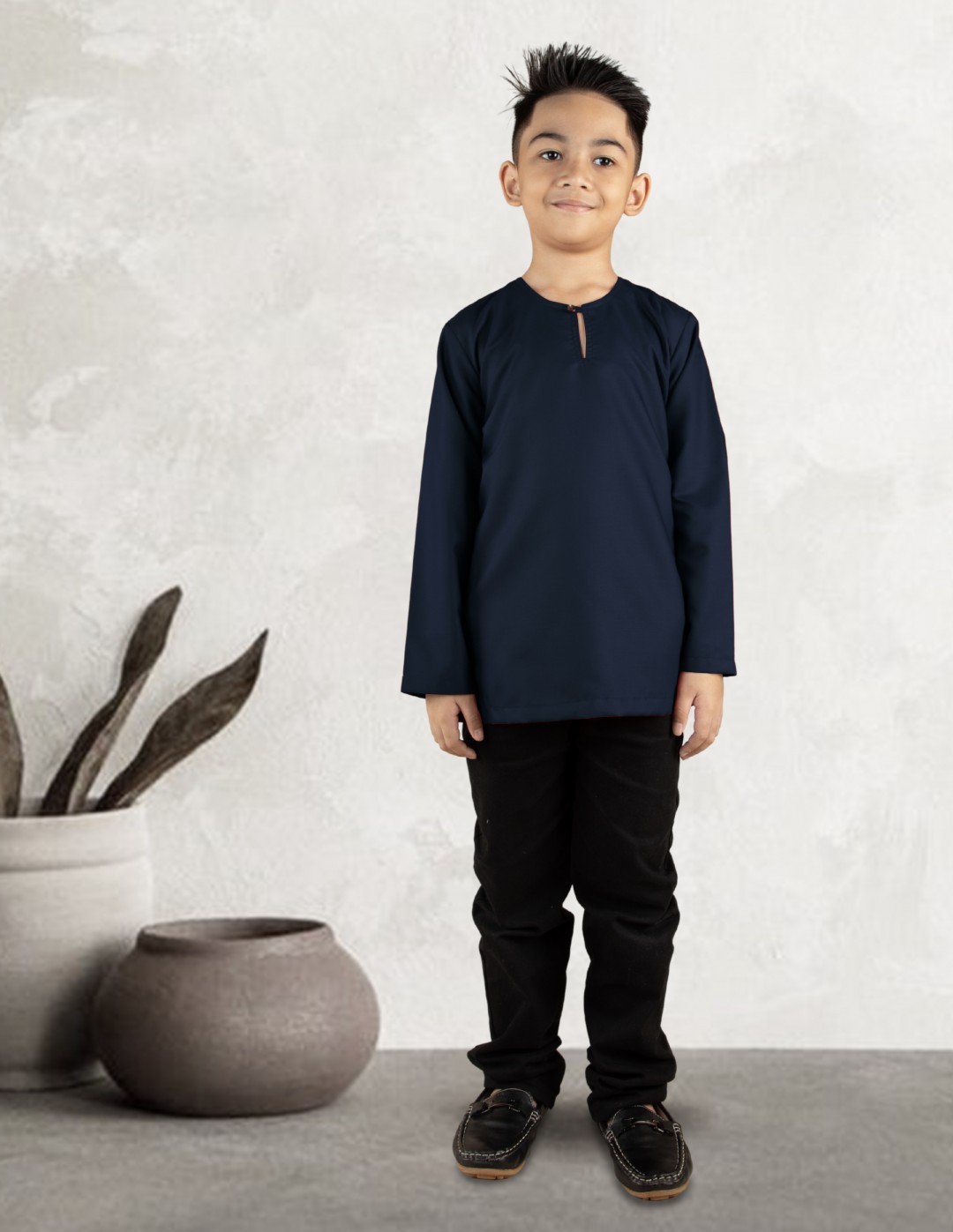 KURTA MALEEQ KIDS- EQK12 NAVY BLUE