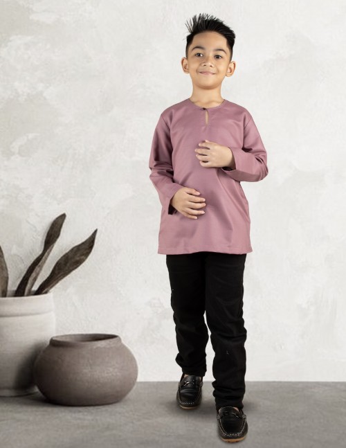 KURTA MALEEQ KIDS- EQK06 FLAMINGO PINK