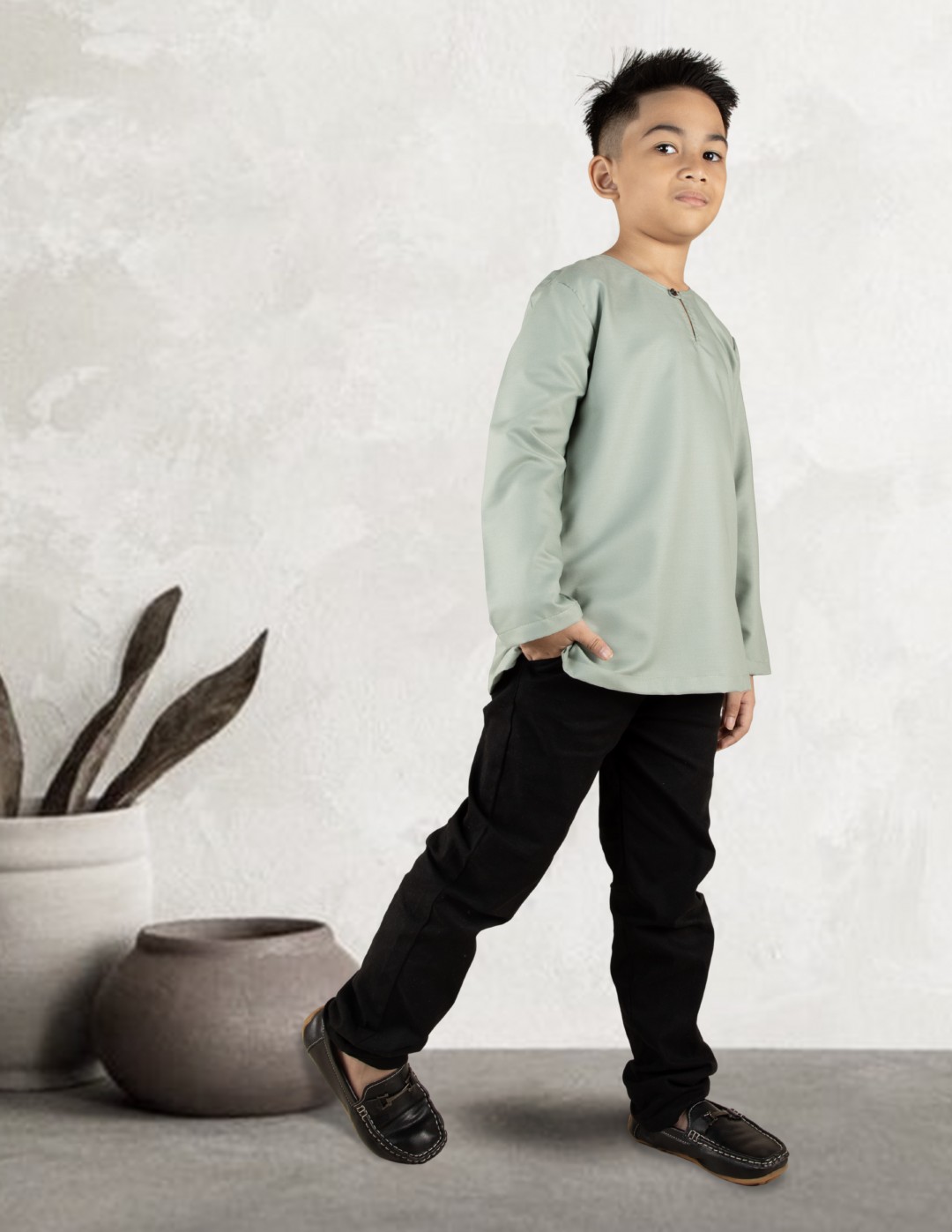 KURTA MALEEQ KIDS- EQK03 JADE GREEN