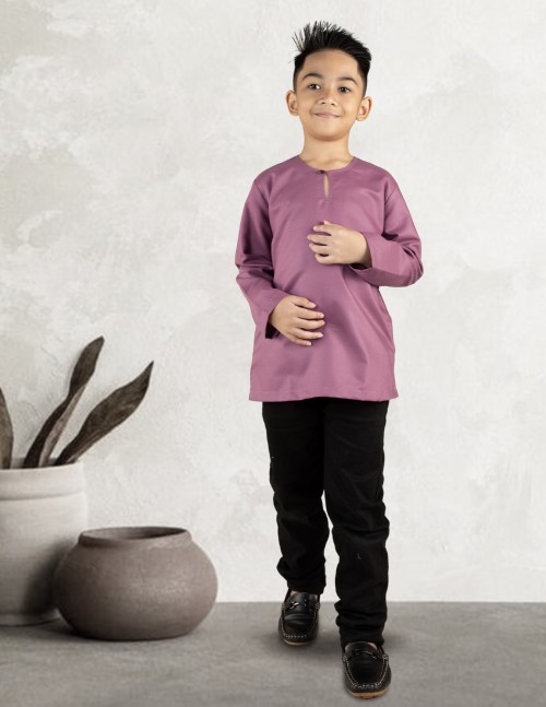 KURTA MALEEQ KIDS- EQK07 MULBERRY PINK