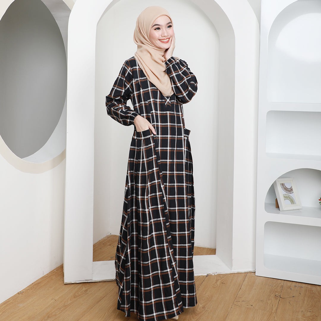 AMNA CHECKERED DRESS  - AN02