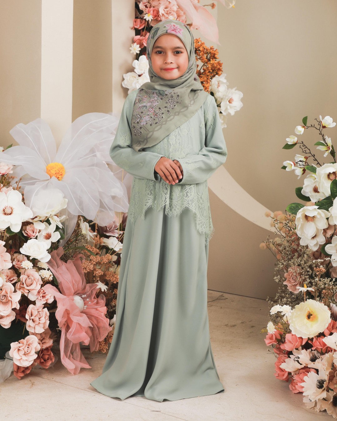 JUBAH SAFINA KIDS- JFK04 (DUSTY GREEN)