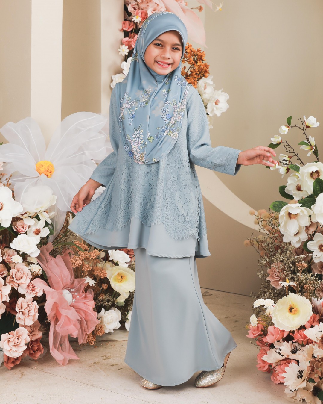 KURUNG WAHEEDA KIDS - KWK04 (BABY BLUE)