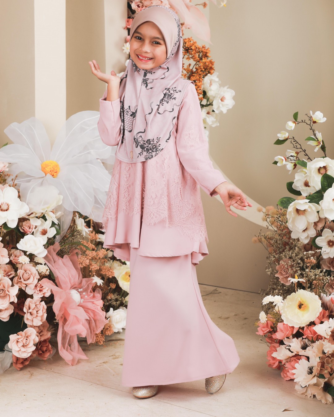 KURUNG WAHEEDA KIDS - KWK02 (BABY PINK)