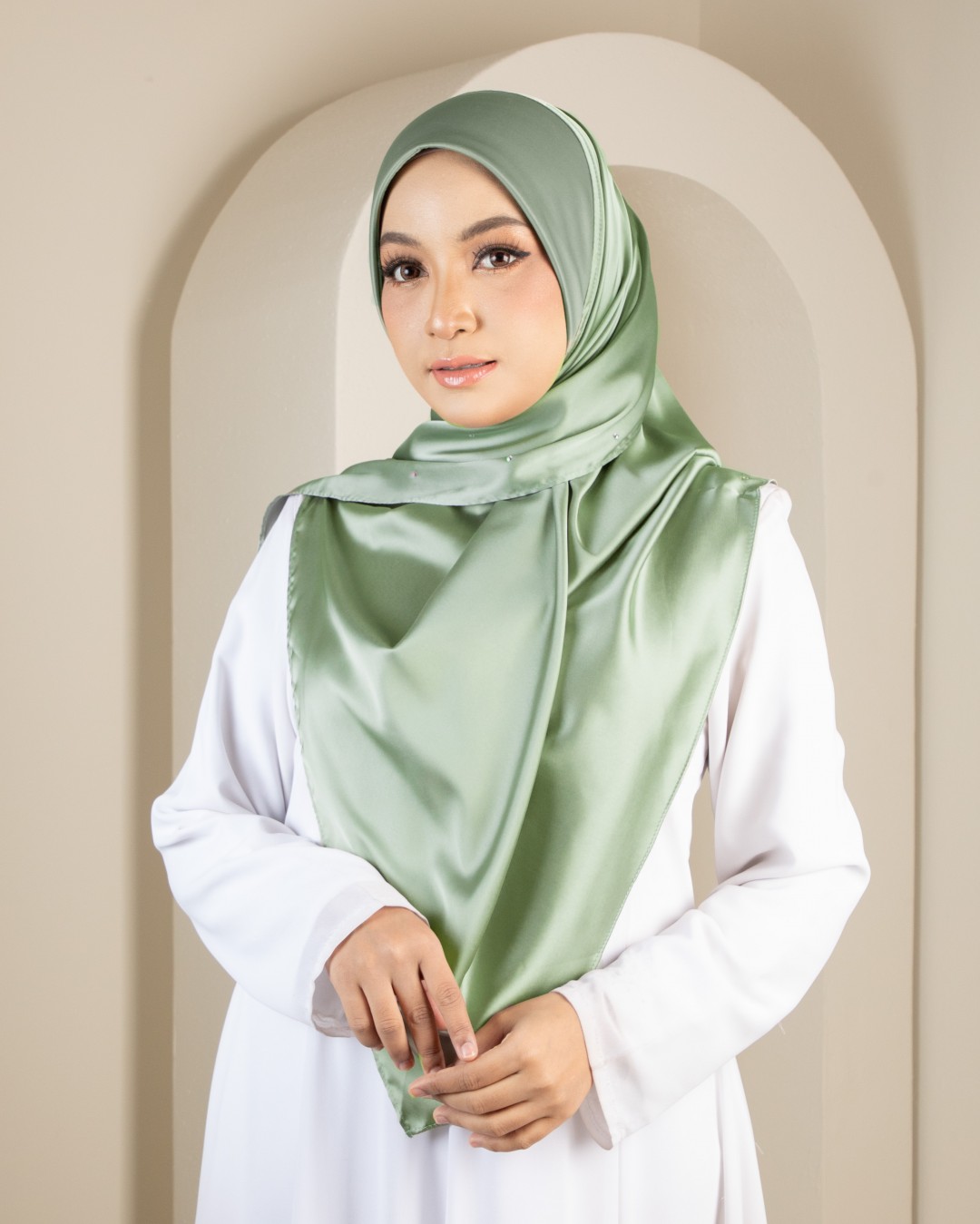 HANIS SATIN DIAMOND - HSD10 (SAGE GREEN)