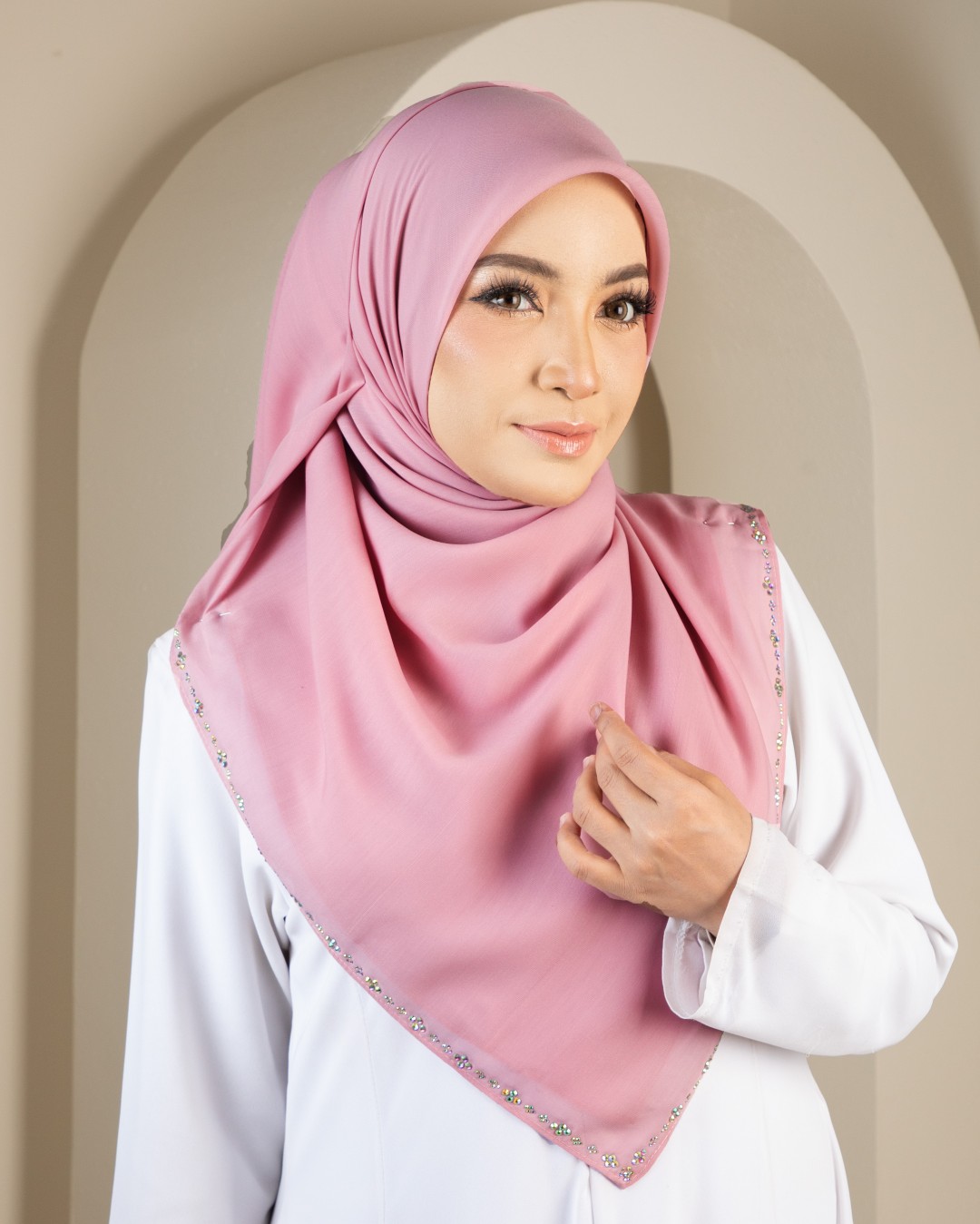 MARYA BORDER DIAMOND - MRV04(DUSTY PINK)