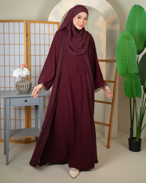 ABAYA ADEEBA - EBA05 (MAROON)