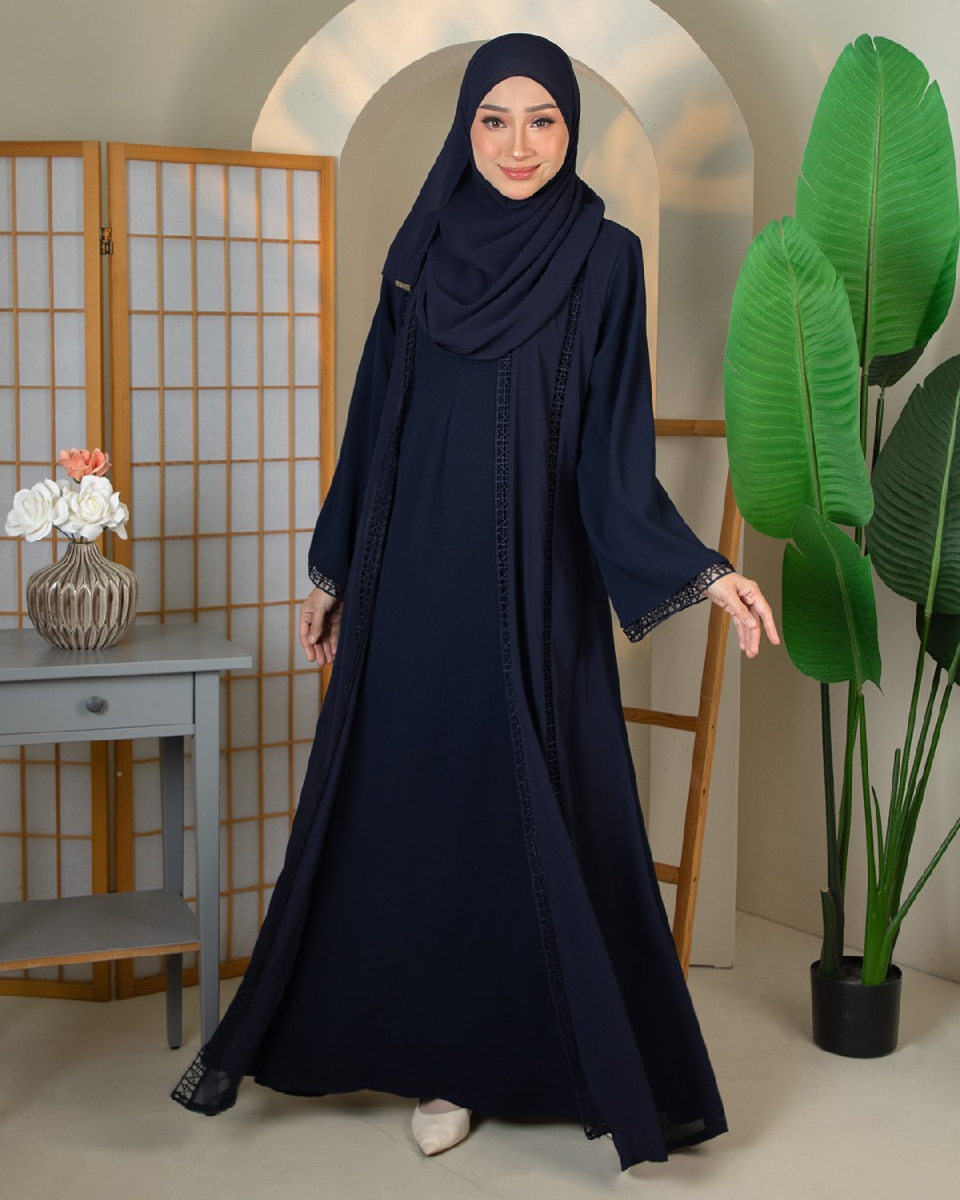 ABAYA ADEEBA - EBA06 (NAVY BLUE)