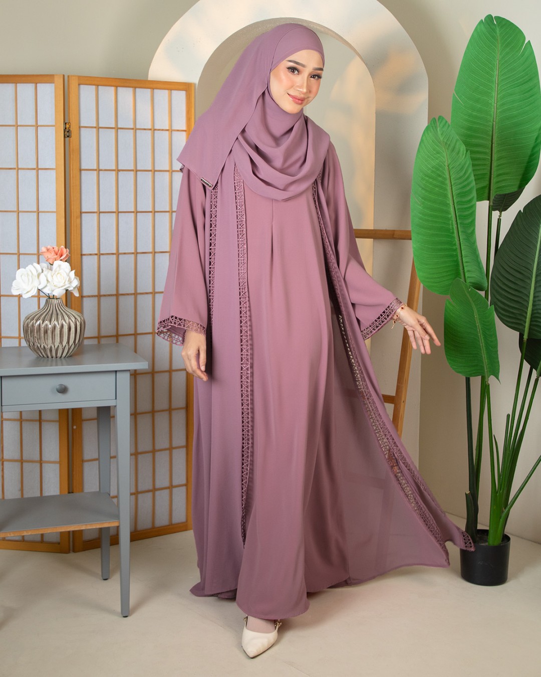ABAYA ADEEBA - EBA02 (DUSTY PINK)