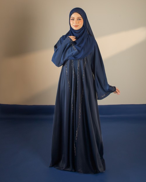 ABAYA QALEESYA - SYA05(NAVY BLUE) *FREE SHAWL