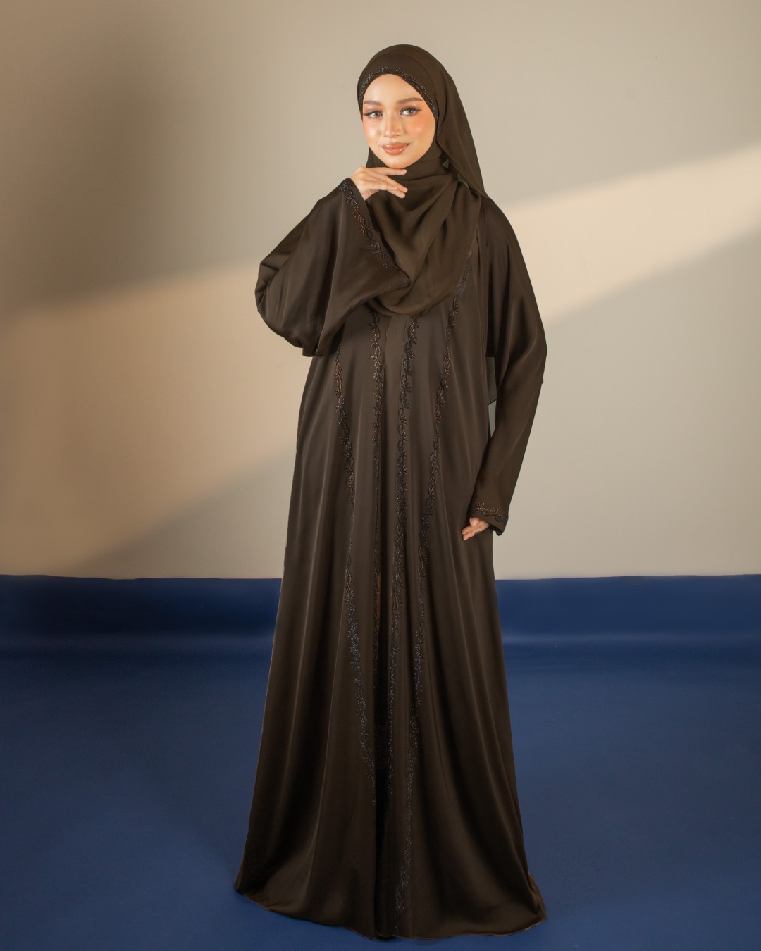 ABAYA QALEESYA - SYA04(RICH BROWN) *FREE SHAWL