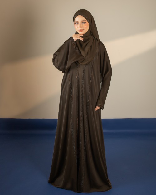 ABAYA QALEESYA - SYA04(RICH BROWN) *FREE SHAWL