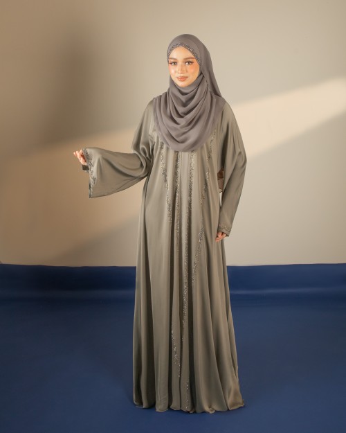 ABAYA QALEESYA - SYA02(NUDE) *FREE SHAWL