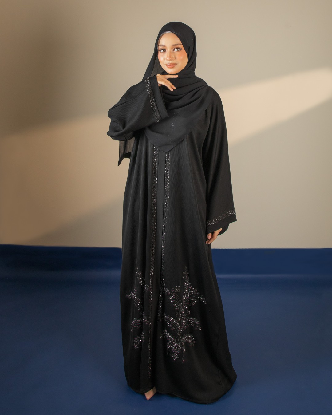 ABAYA DEERA - ERA05(JET BLACK) *FREE SHAWL