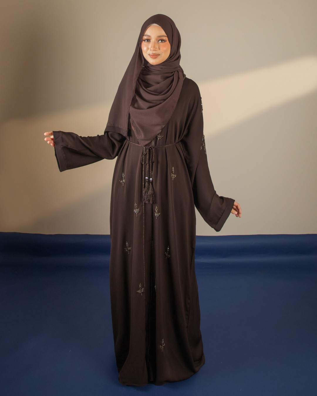 ABAYA KHAWLA - WLA02(RICH BROWN) *FREE SHAWL