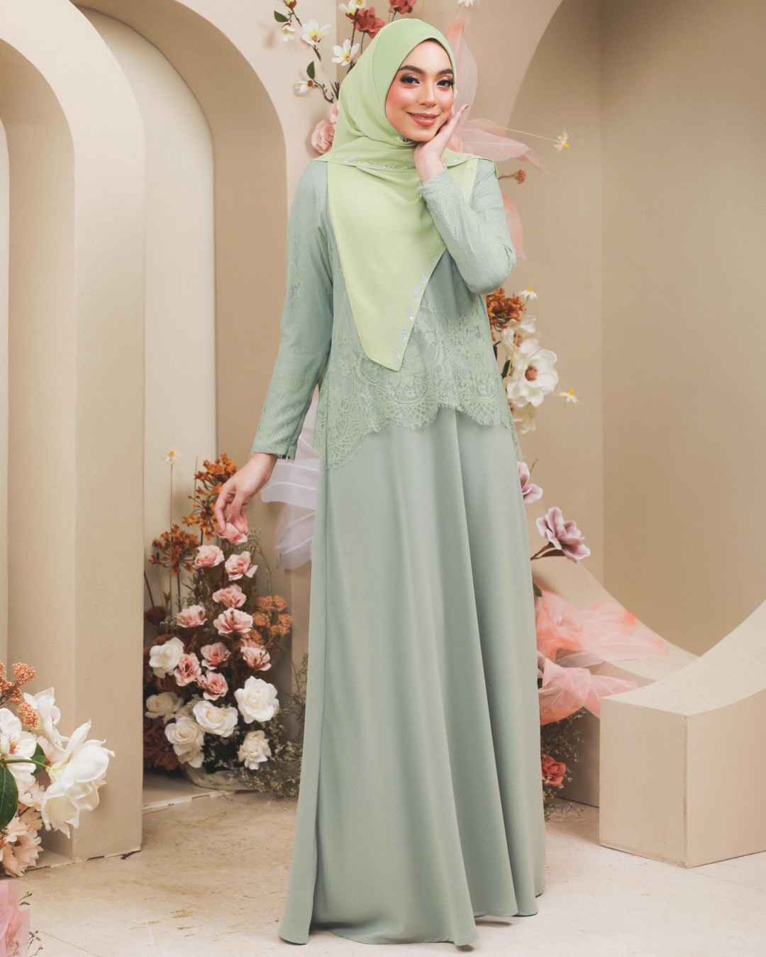 JUBAH SAFINA - JF04 (DUSTY GREEN)