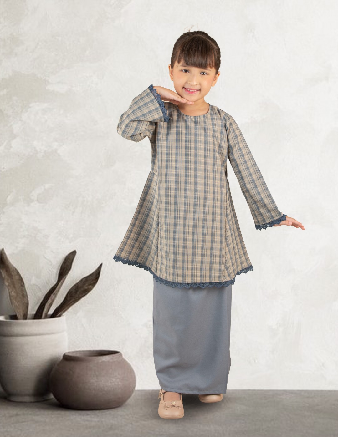 KURUNG AMIRA KIDS - RAK02 ASH GREY