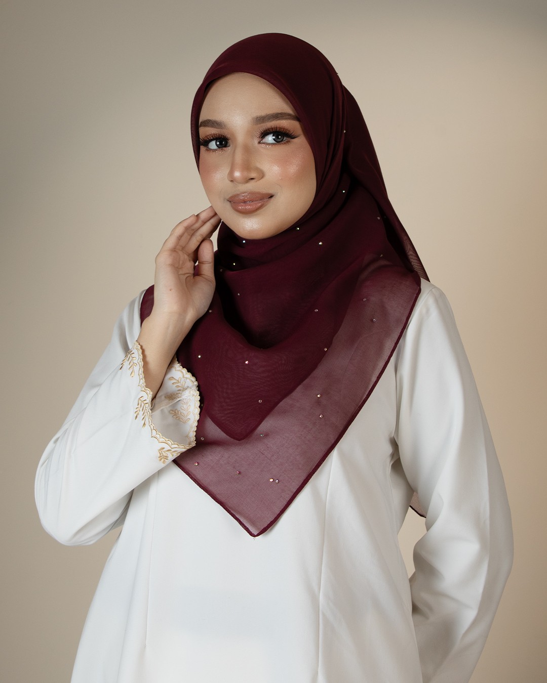 QAIRA BAWAL PLAIN - QAP19(BURGUNDY)