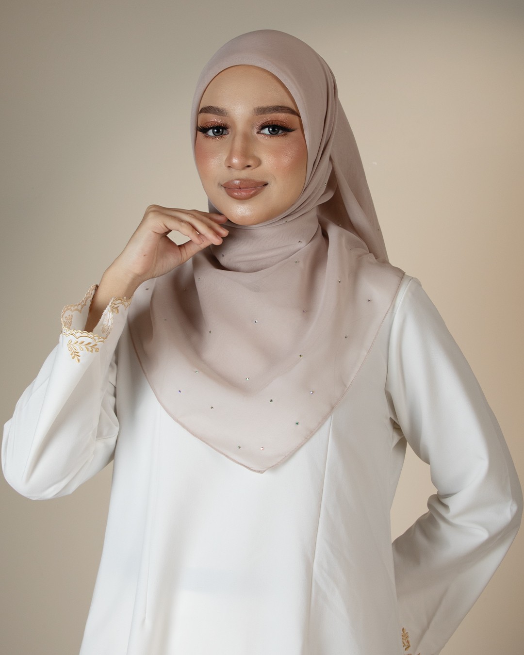 QAIRA BAWAL PLAIN - QAP05(BONE GREY)