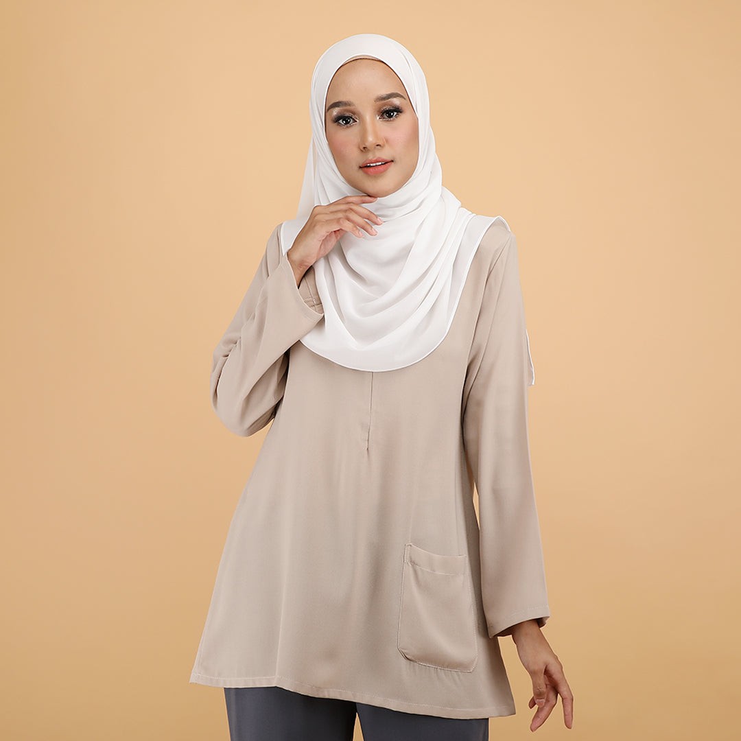 BLOUSE AVA PLAIN - VAK01 (NUDE)