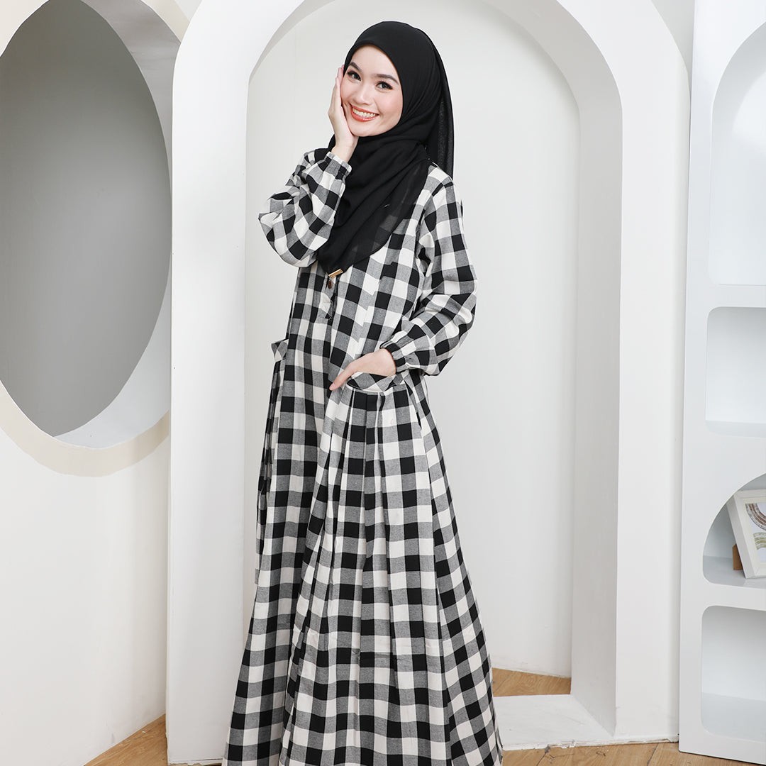 AMNA CHECKERED DRESS  - AN01