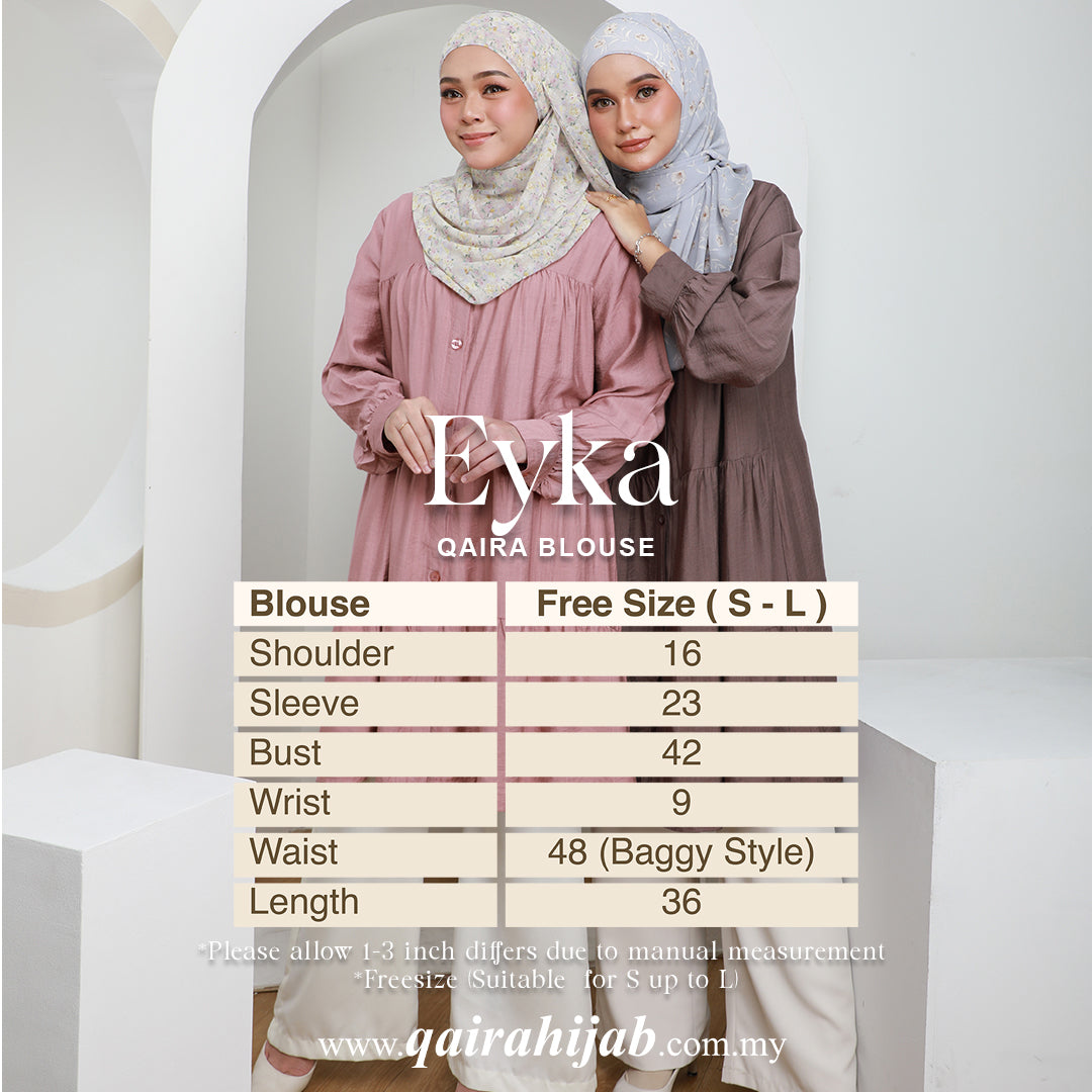 Qairahijab | EXPRESS HIJAB NO.1 DI MALAYSIA | TUDUNG | QAIRA ATTIRE RTW  Blouse Eyka BLOUSE EYKA - EK04(BABY BLUE)