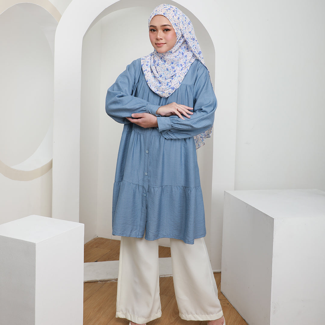 Qairahijab | EXPRESS HIJAB NO.1 DI MALAYSIA | TUDUNG | QAIRA ATTIRE RTW  Blouse Eyka BLOUSE EYKA - EK04(BABY BLUE)